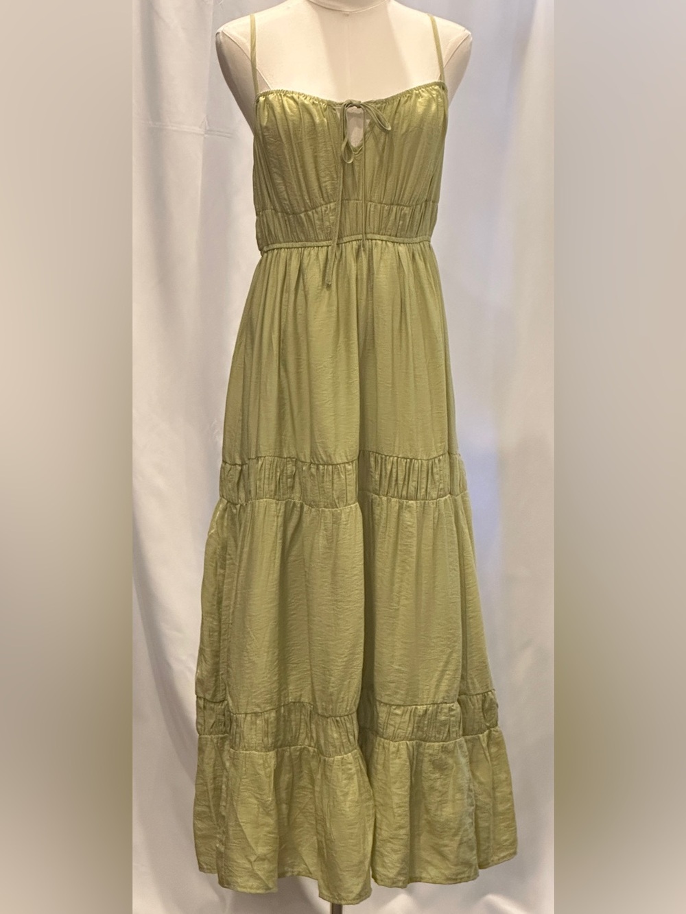 Blu Pepper Lime Green Spaghetti Strap Maxi Dress/NWOT - Picture 8 of 11